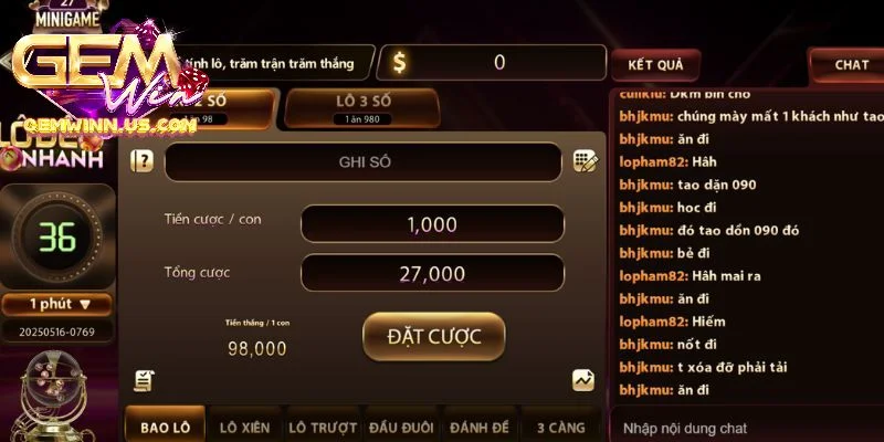 Kho trò chơi lô đề ở Gemwin với nhiều công cụ phân tích